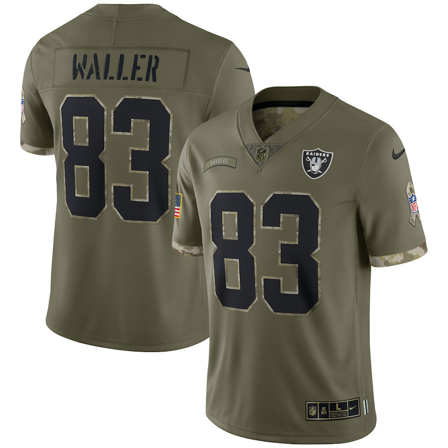 Darren Waller Las Vegas Raiders 2022 Salute To Service Limited Stitched Jersey – Olive
