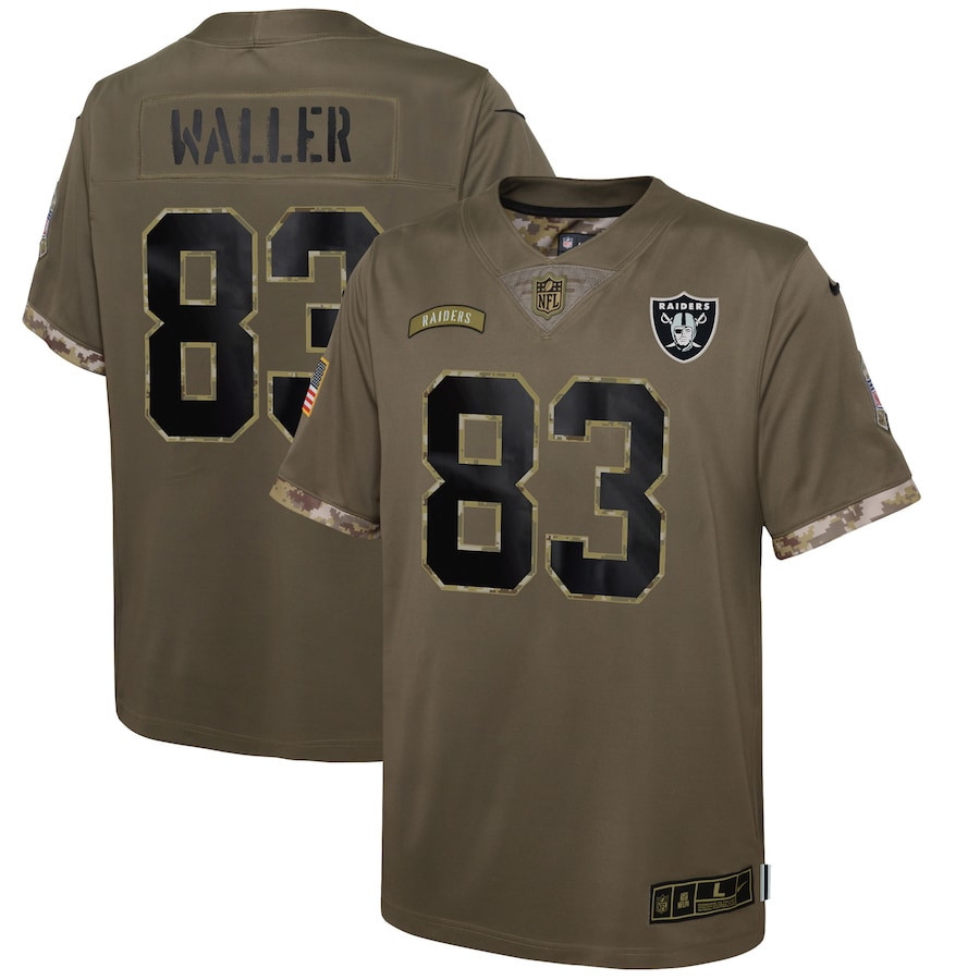 Darren Waller Las Vegas Raiders 2022 Salute To Service Player Limited Stitched Jersey – Olive