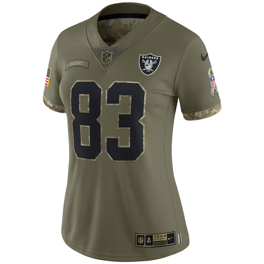 Darren Waller Las Vegas Raiders Women’s 2022 Salute To Service Limited Stitched Jersey – Olive