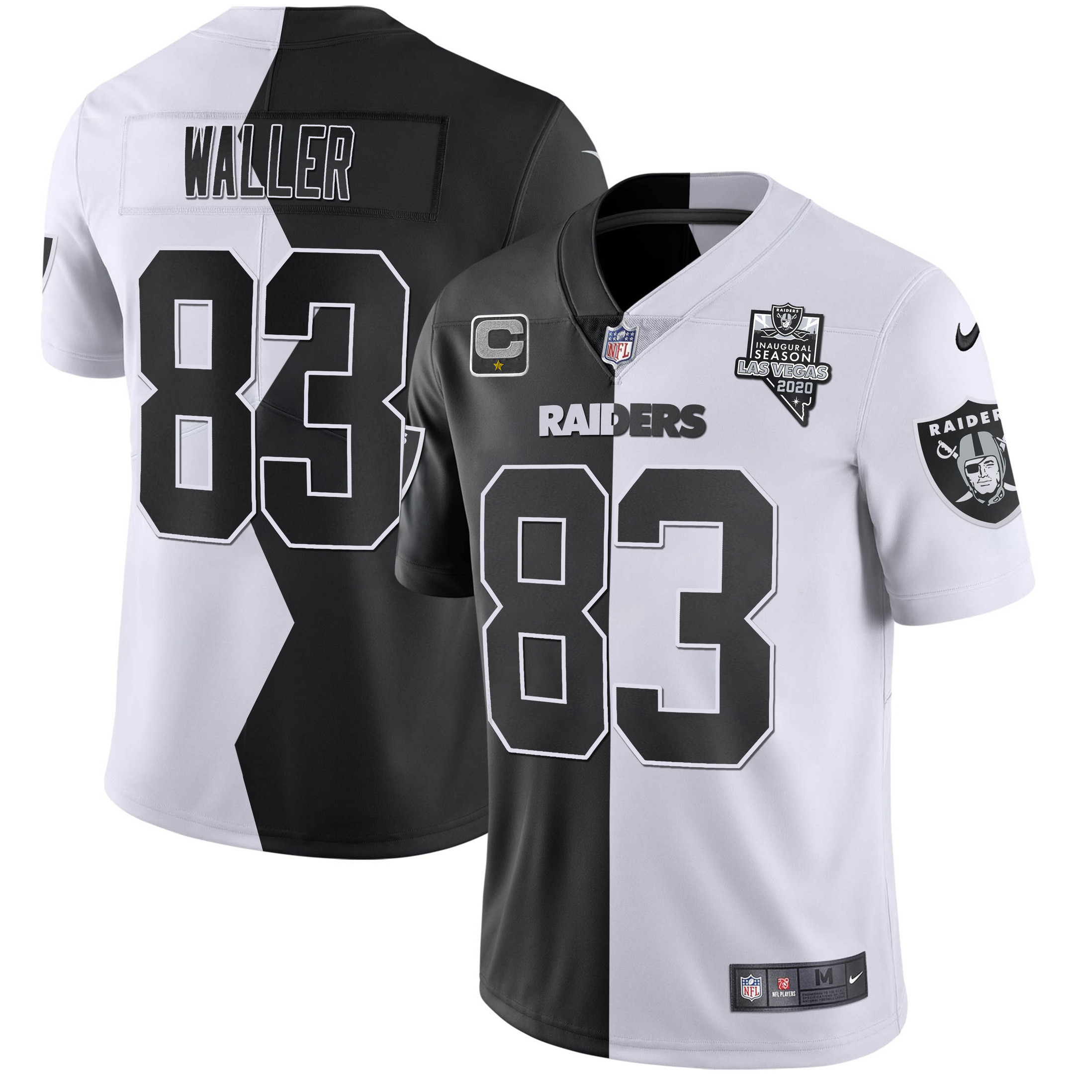 Darren Waller Men's Las Vegas Raiders Inaugural Season Patch Zigzag Split Zigzag Split Jersey - All Stitched 