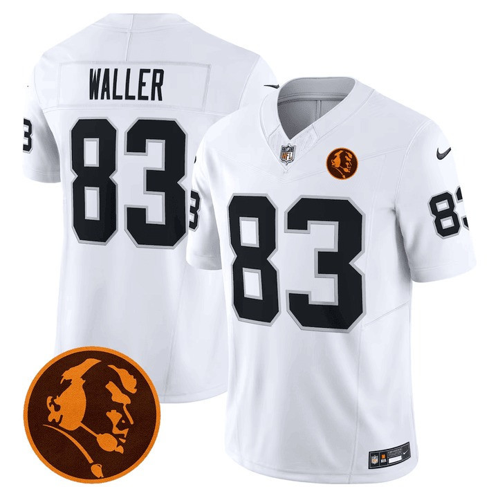 Darren Waller Men's Las Vegas Raiders John Madden Honoring Patch Vapor White Jersey - All Stitched 