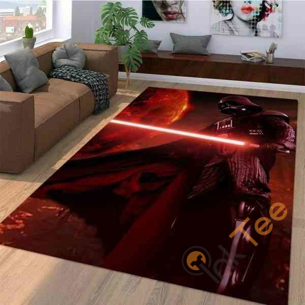 Darth Vader Light Saber Star Wars Area Rectangle Rug