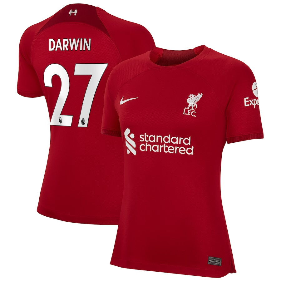 Darwin Nunez 27 Liverpool Women 2022/23 Home Player Soccer Jersey – Red