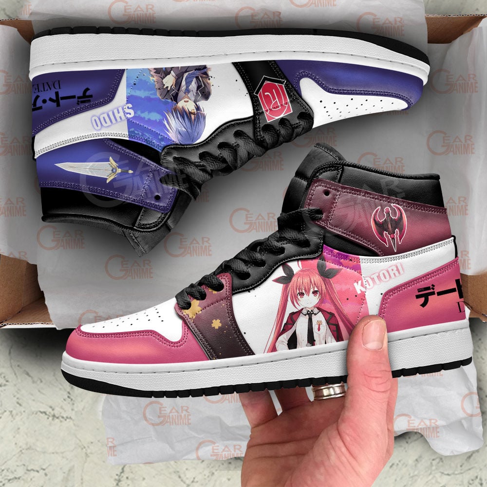 Date A Live Kotori and Shido JD1s Sneakers Anime Shoes, Air Jordan Hightop
