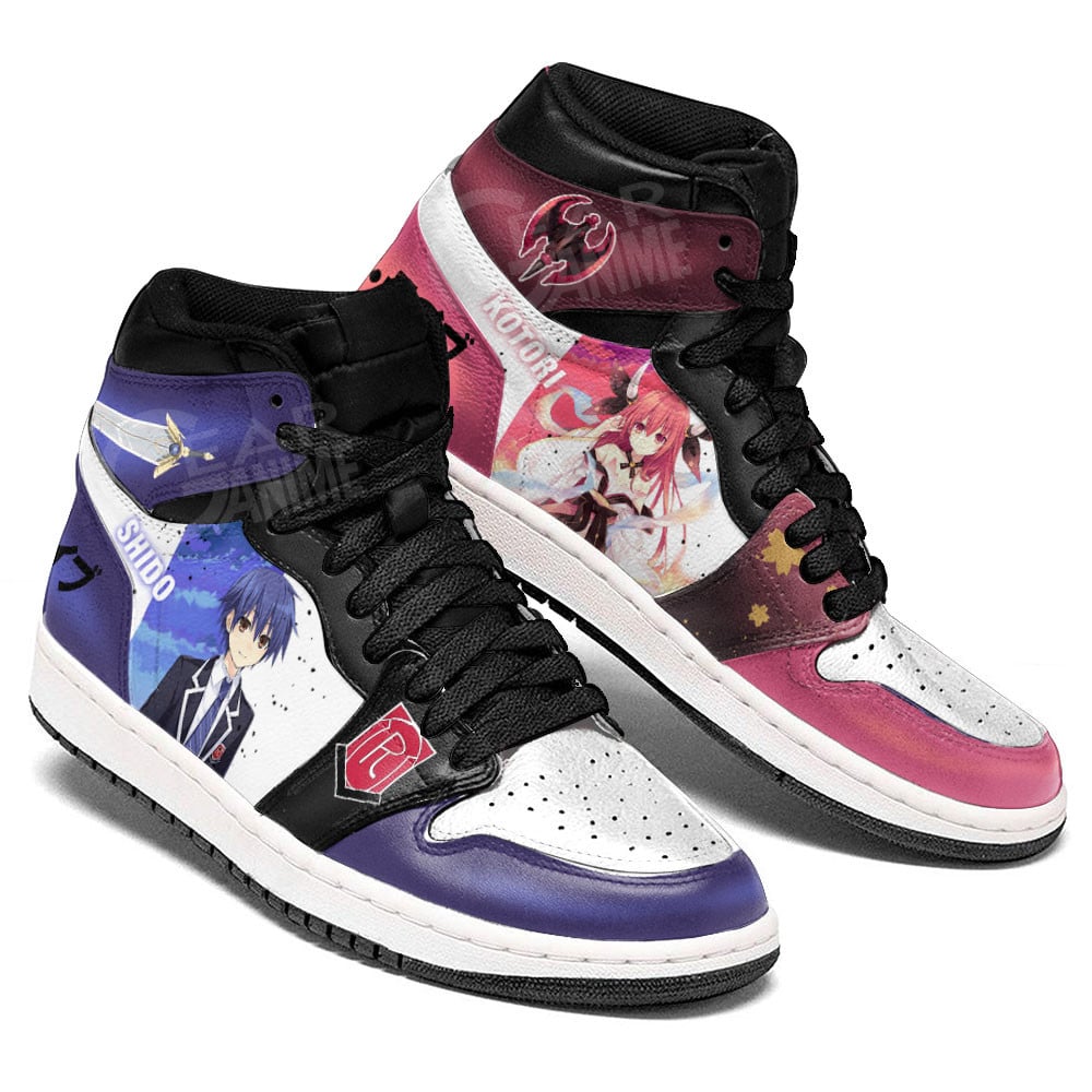 Date A Live Kotori and Shido JD1s Sneakers Anime Shoes, Air Jordan Hightop