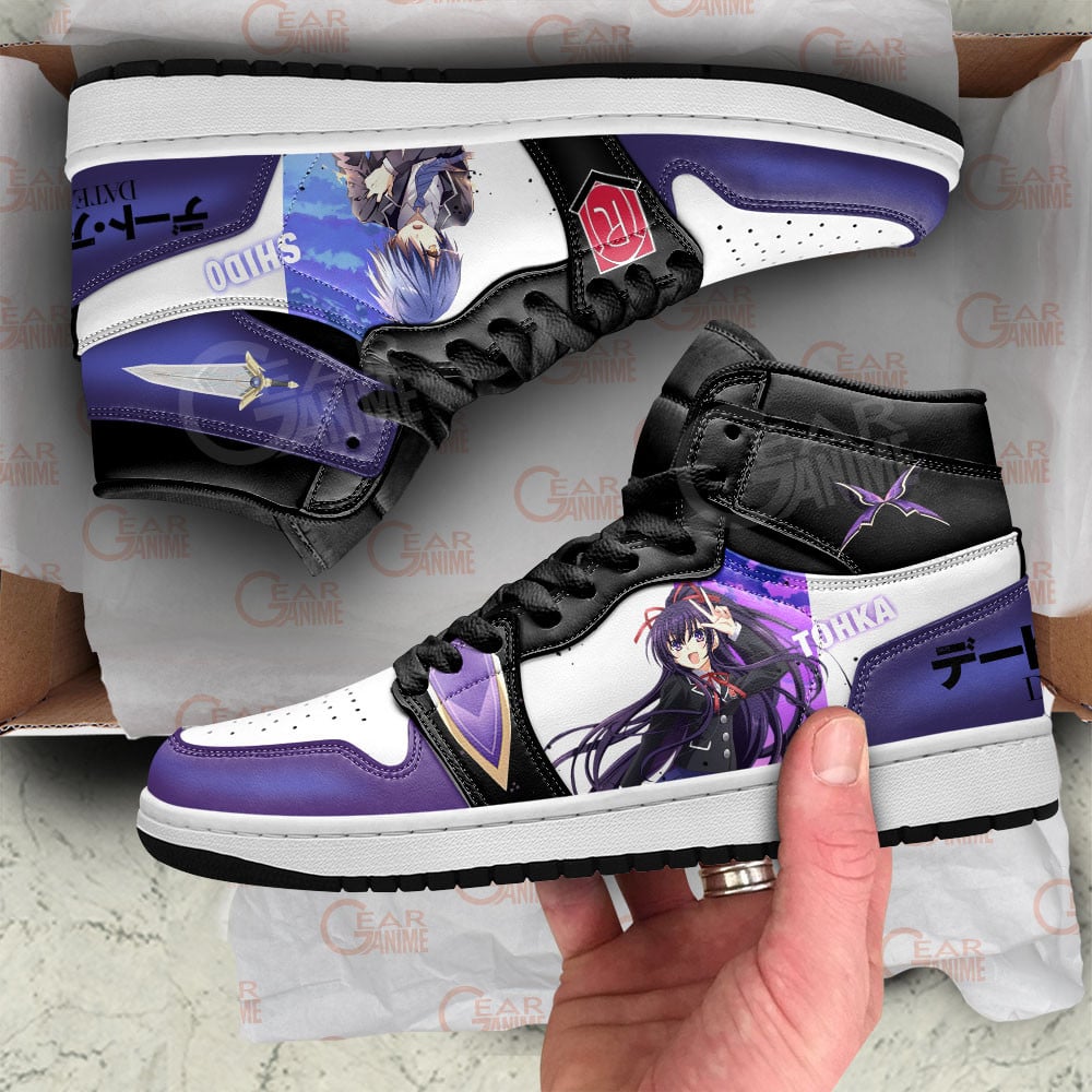 Date A Live Tohka Yatogami and Shido Itsuka JD1s Sneakers Anime Shoes, Air Jordan Hightop