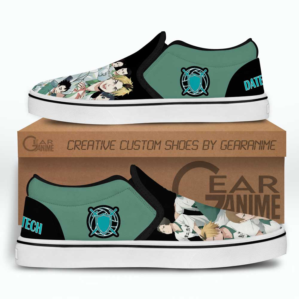 Date Tech High Slip-On Shoes Canvas Custom Anime Haikyuu Shoes