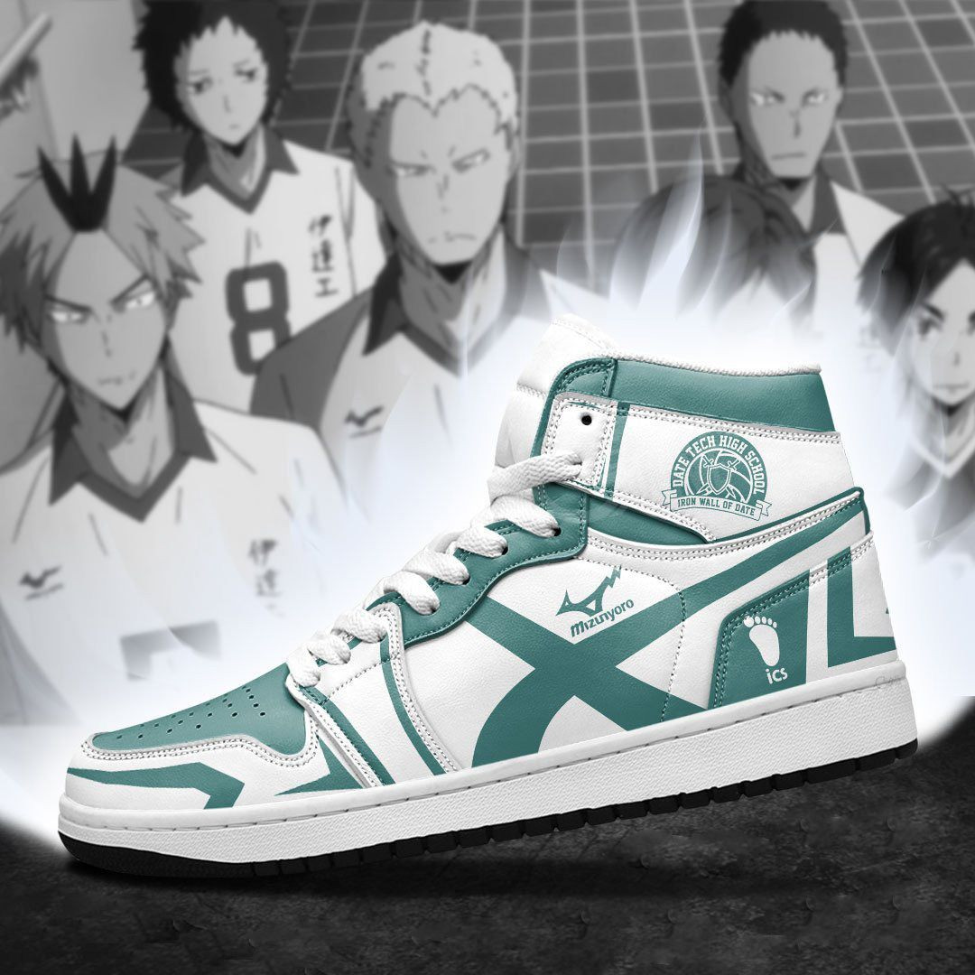 Dateko Date Tech High Haikyuu Anime 1 High Top Air Jordan Sneaker, Air Jordan Hightop