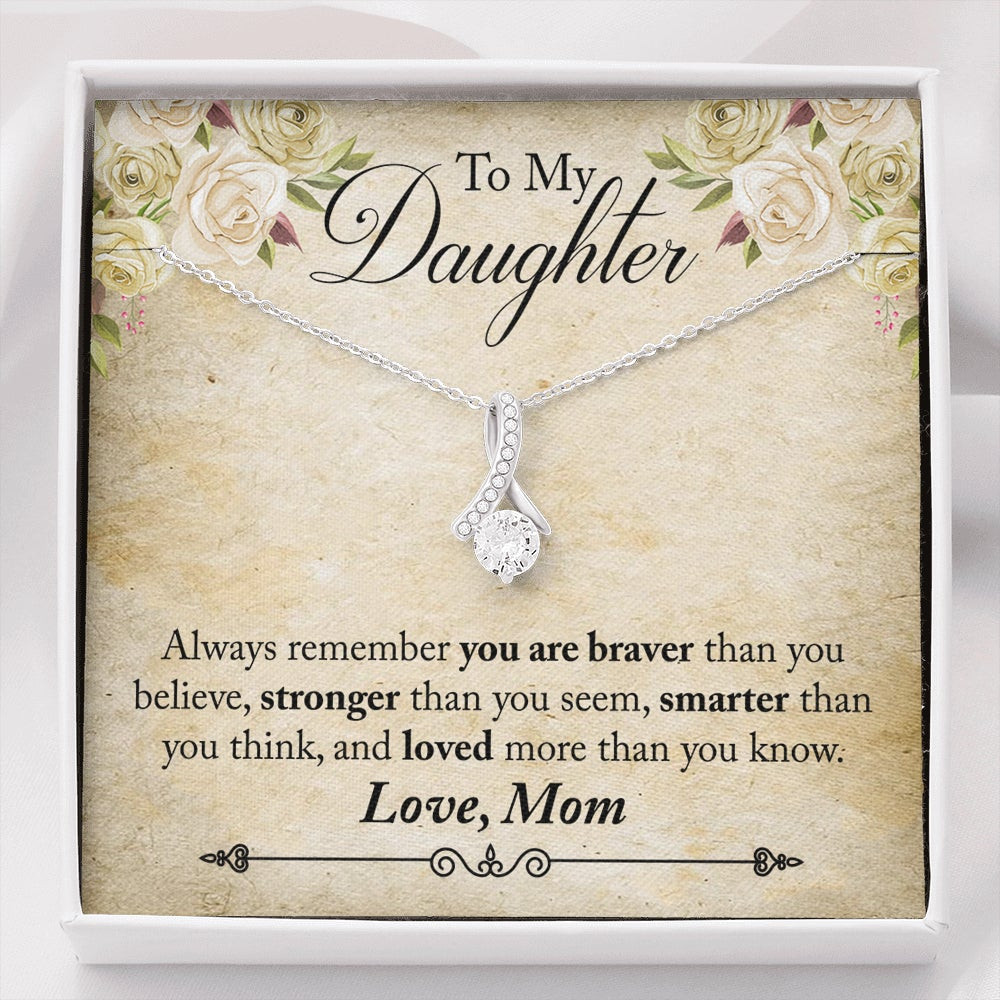 Daughter From Mom, Brave Strong Smart Loved – Alluring Beauty Necklace
