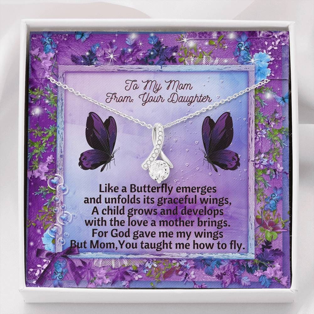 Daughter Gift For Mom Alluring Beauty Necklace A Child Grows With The Love Of Mother