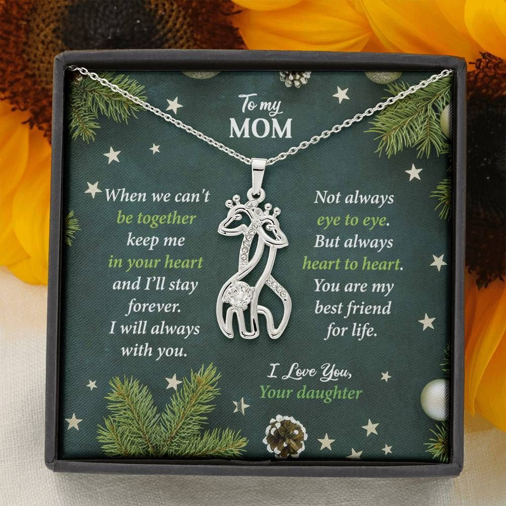 Daughter Gift For Mom Giraffe Couple Necklace I’ll Always With You