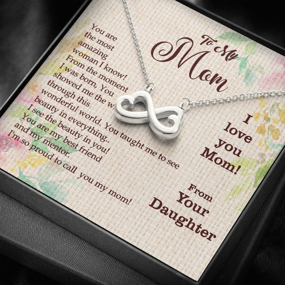 Daughter Gift For Mom Infinity Heart Necklace Love You