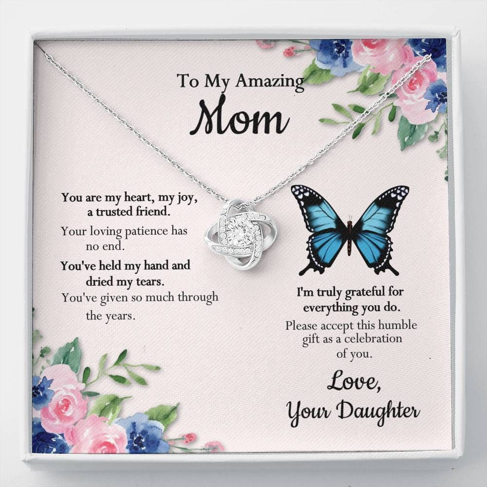Daughter Gift For Mom Love Knot Necklace I’m Truly Gratedful For Everything You Do