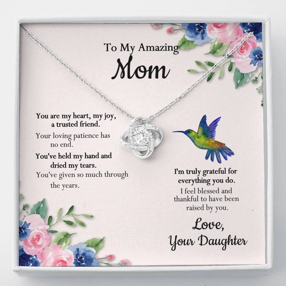 Daughter Gift For Mom Love Knot Necklace I’m Truly Greatful For Everything You Do