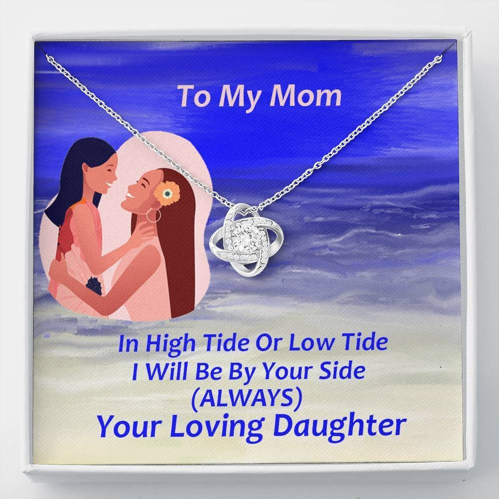 Daughter Gift For Mom Love Knot Necklace In High Tide Or Low Tide