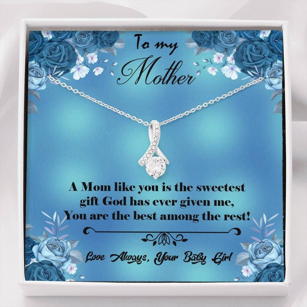 Daughter Gift For Mom You’re The Best Among The Rest Alluring Beauty Necklace