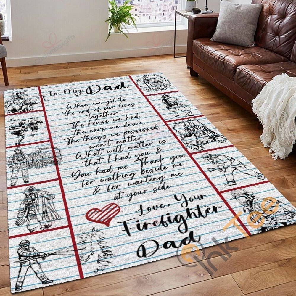 Daughter To Dad Thank You For Walking Beside Me Bedroom Cute Home Decoration Gift Father’s Day Rectangle Rug