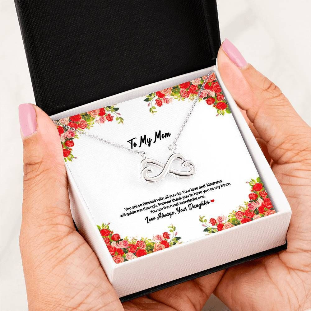 Daughter To Mom Forever Thank You Infinity Heart Necklace Gift For Mom