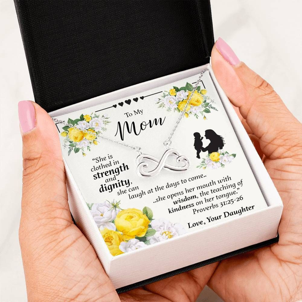 Daughter To Mom Infinity Heart Necklace