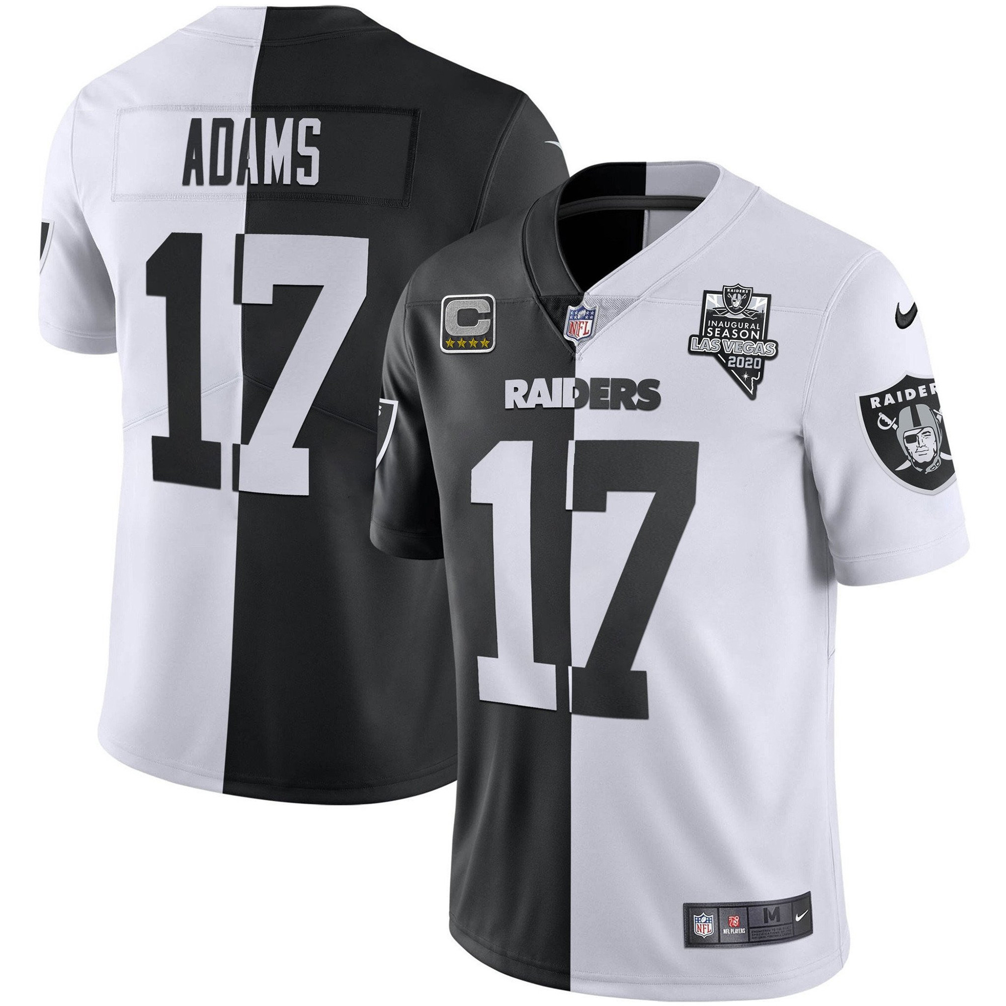 Davante Adams Men's Las Vegas Raiders Inaugural Season Patch Gold & Split Split Jersey - All Stitched 