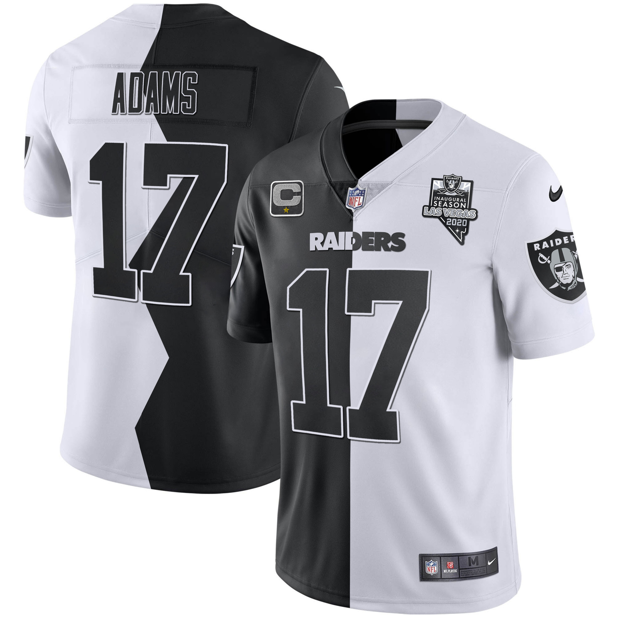 Davante Adams Men's Las Vegas Raiders Inaugural Season Patch Zigzag Split Zigzag Split Jersey - All Stitched 