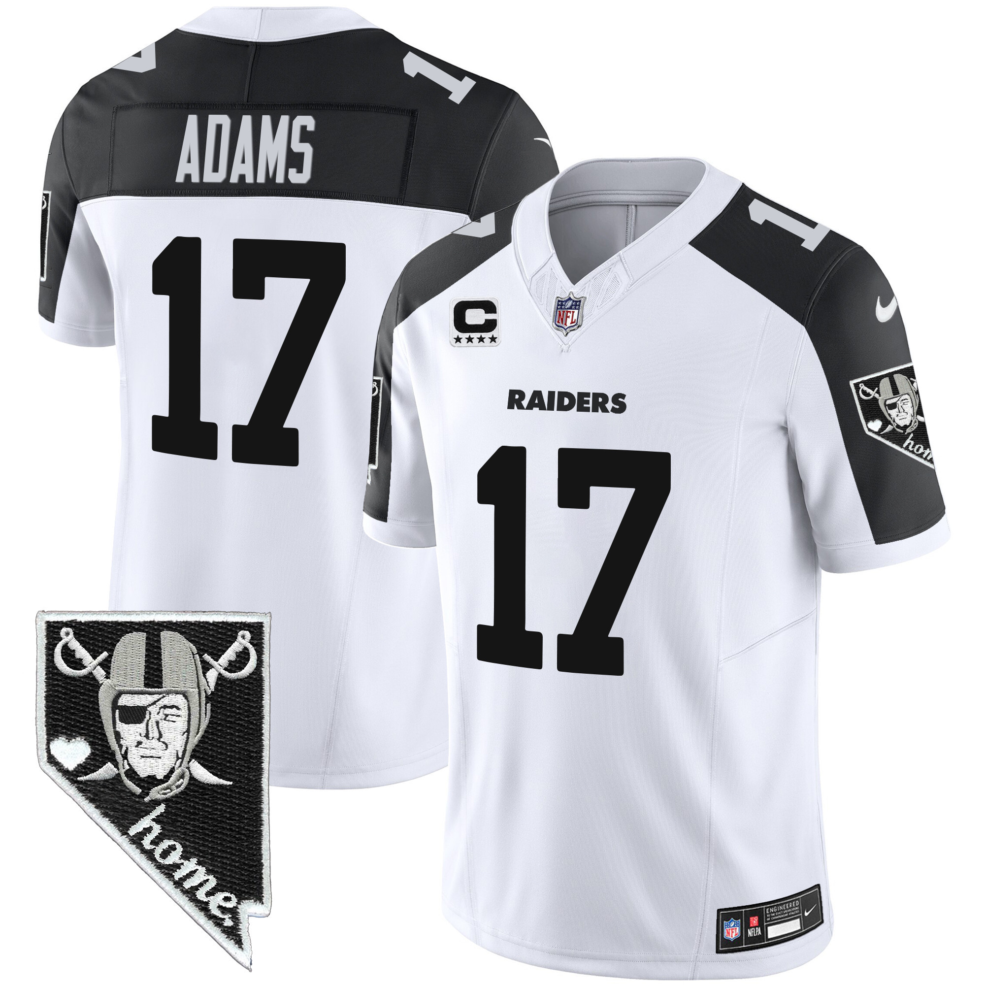 Davante Adams Men's Las Vegas Raiders Nevada Home Patch Vapor Inverted Jersey - All Stitched 