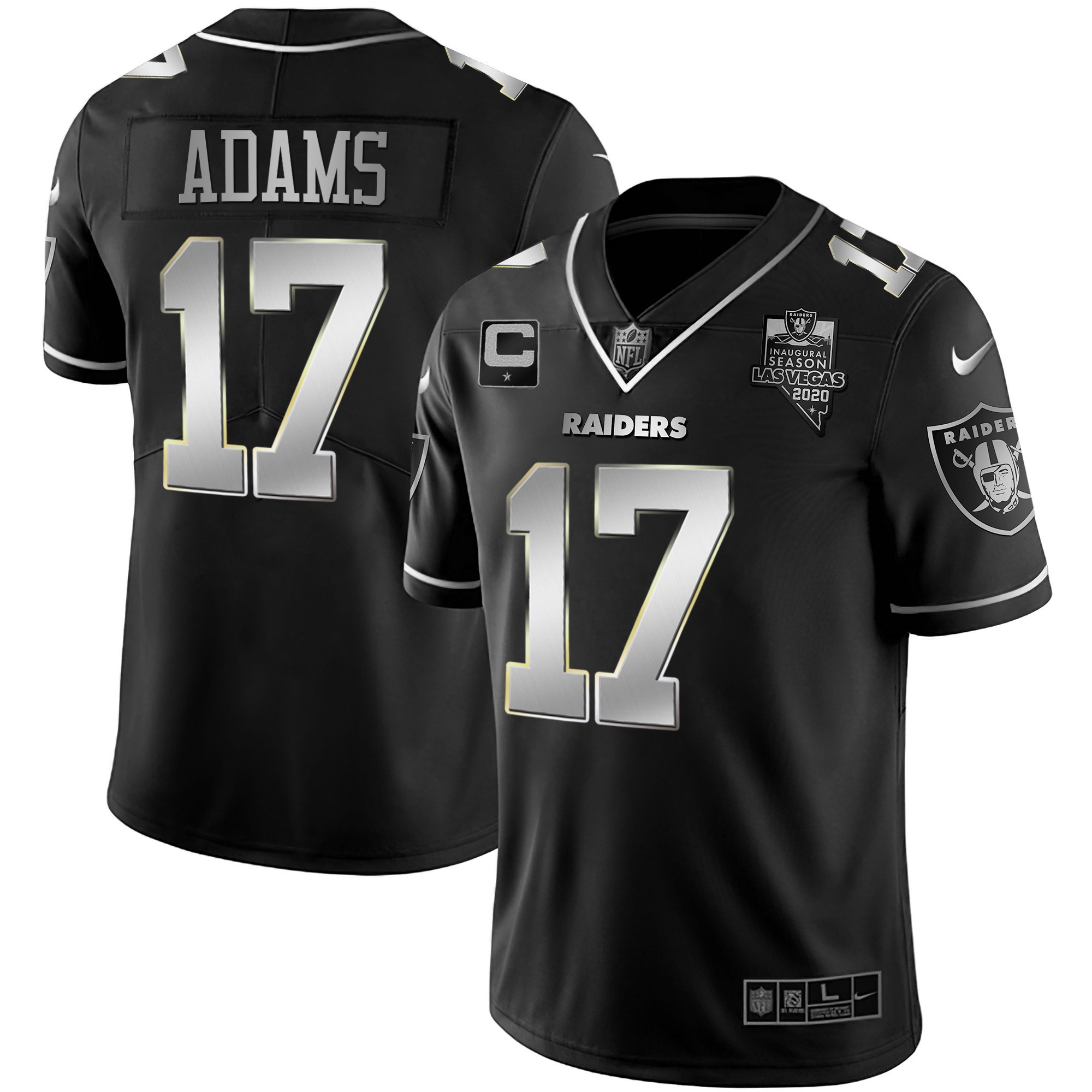 Davante Adams Men's Las Vegas Raiders Vapor Gold Silver Limited Jersey - All Stitched 