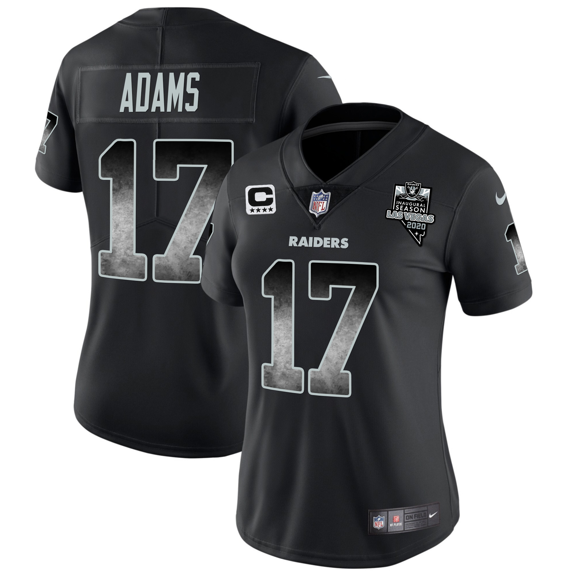 Davante Adams Women's Las Vegas Raiders Arch Smoke Vapor Black Jersey - All Stitched 
