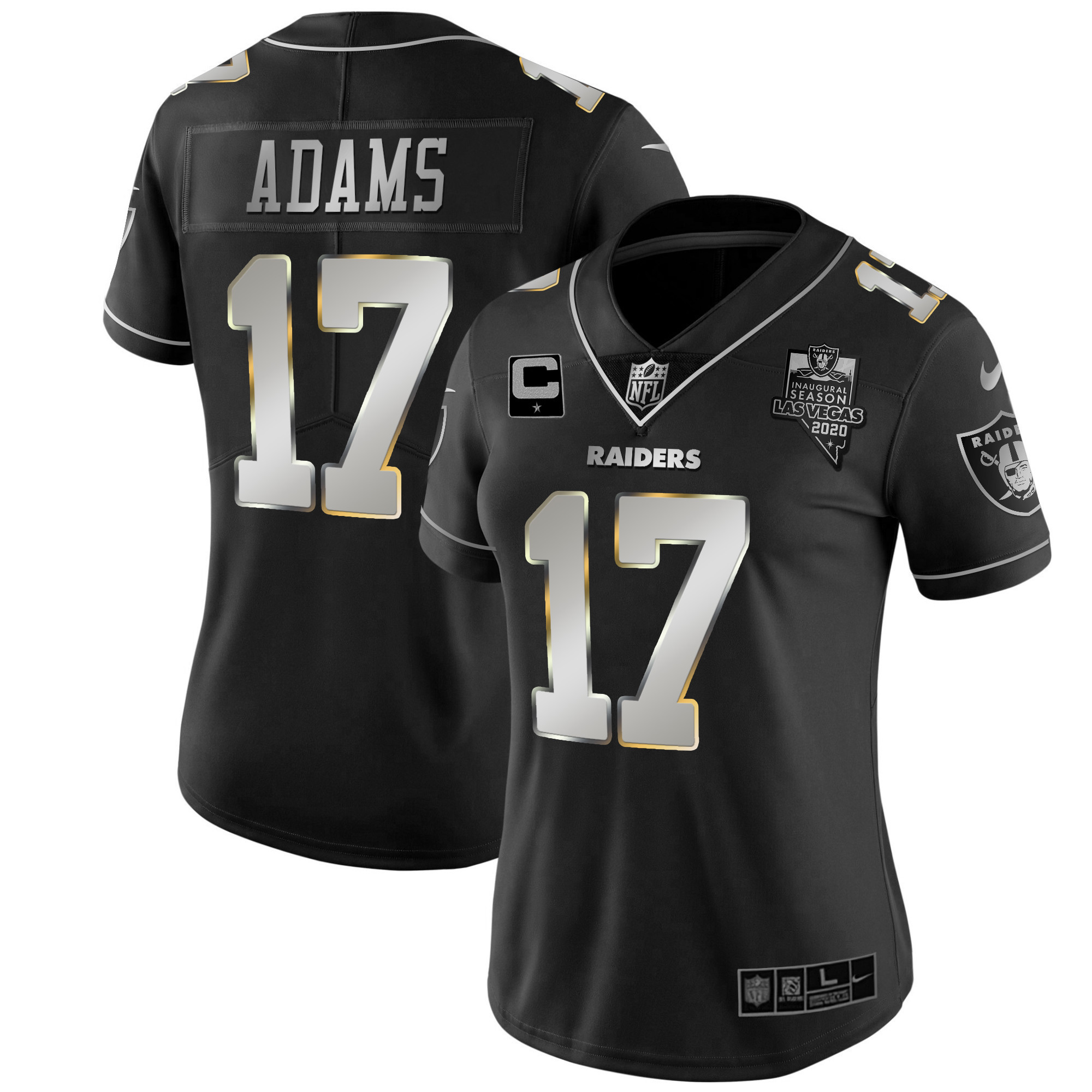 Davante Adams Women's Las Vegas Raiders Vapor Gold Silver Limited Jersey - All Stitched 
