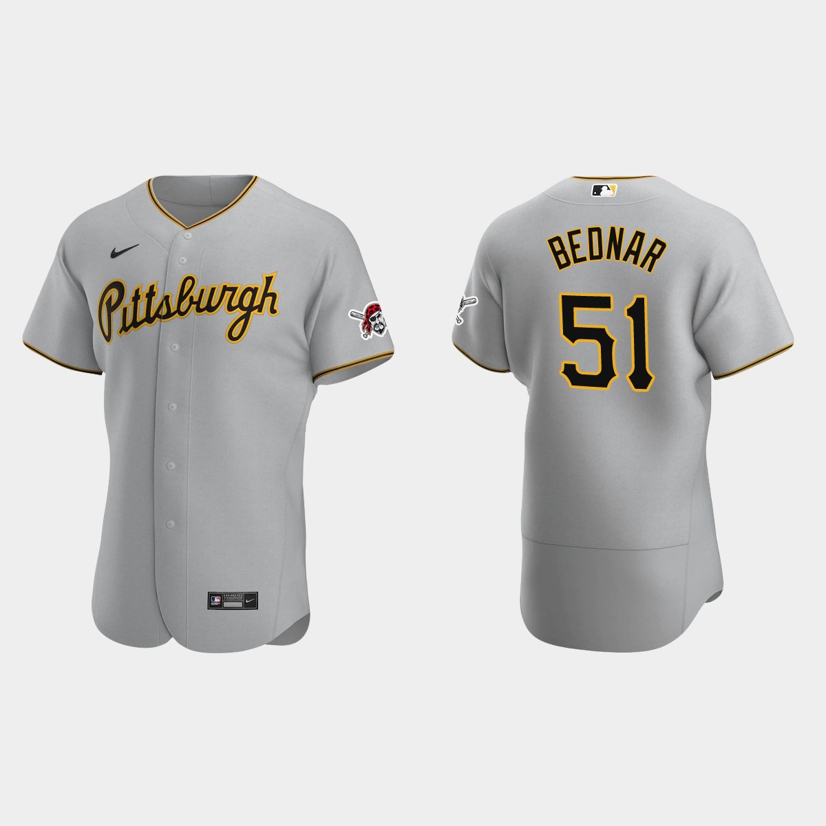 David Bednar Pittsburgh Pirates Road Jersey – Gray