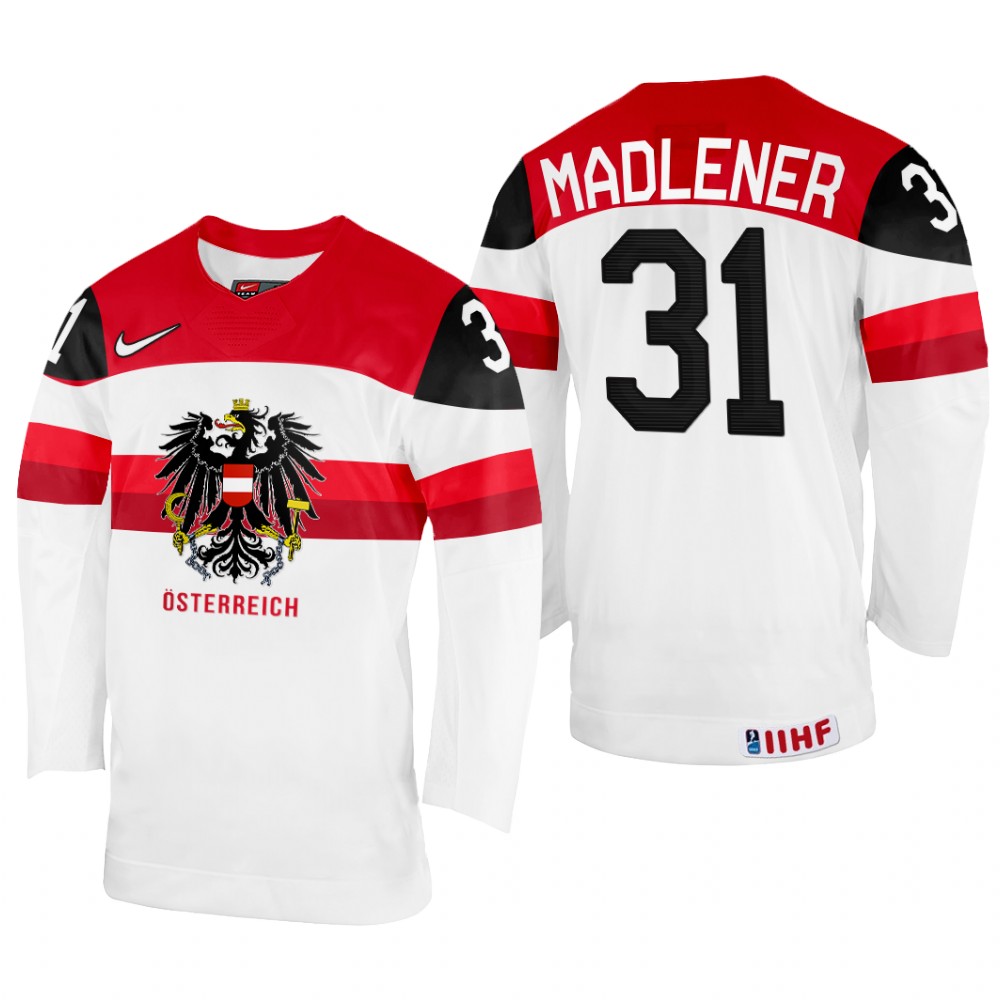 David Madlener Austria White Home Jersey 2022 IIHF World Championship