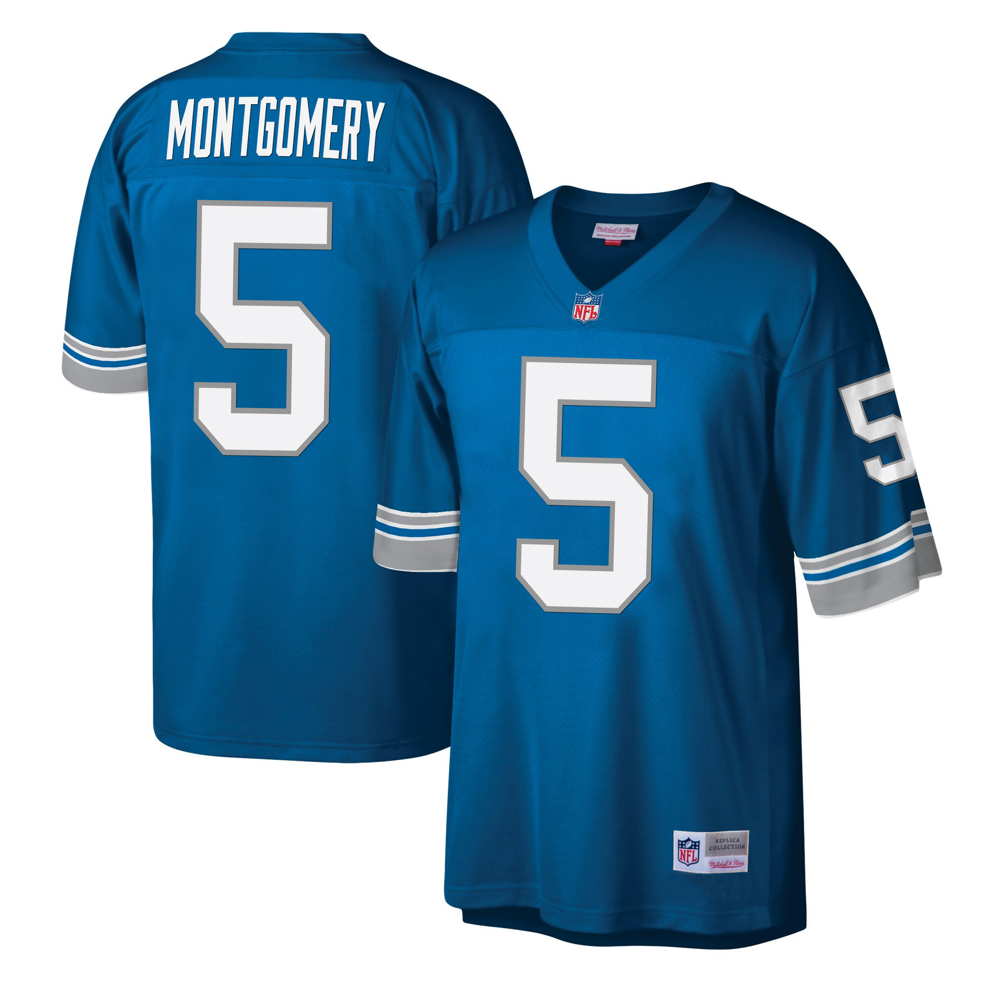 David Montgomery Men's Detroit Lions Big & Tall Legacy Blue Jersey - All Stitched 