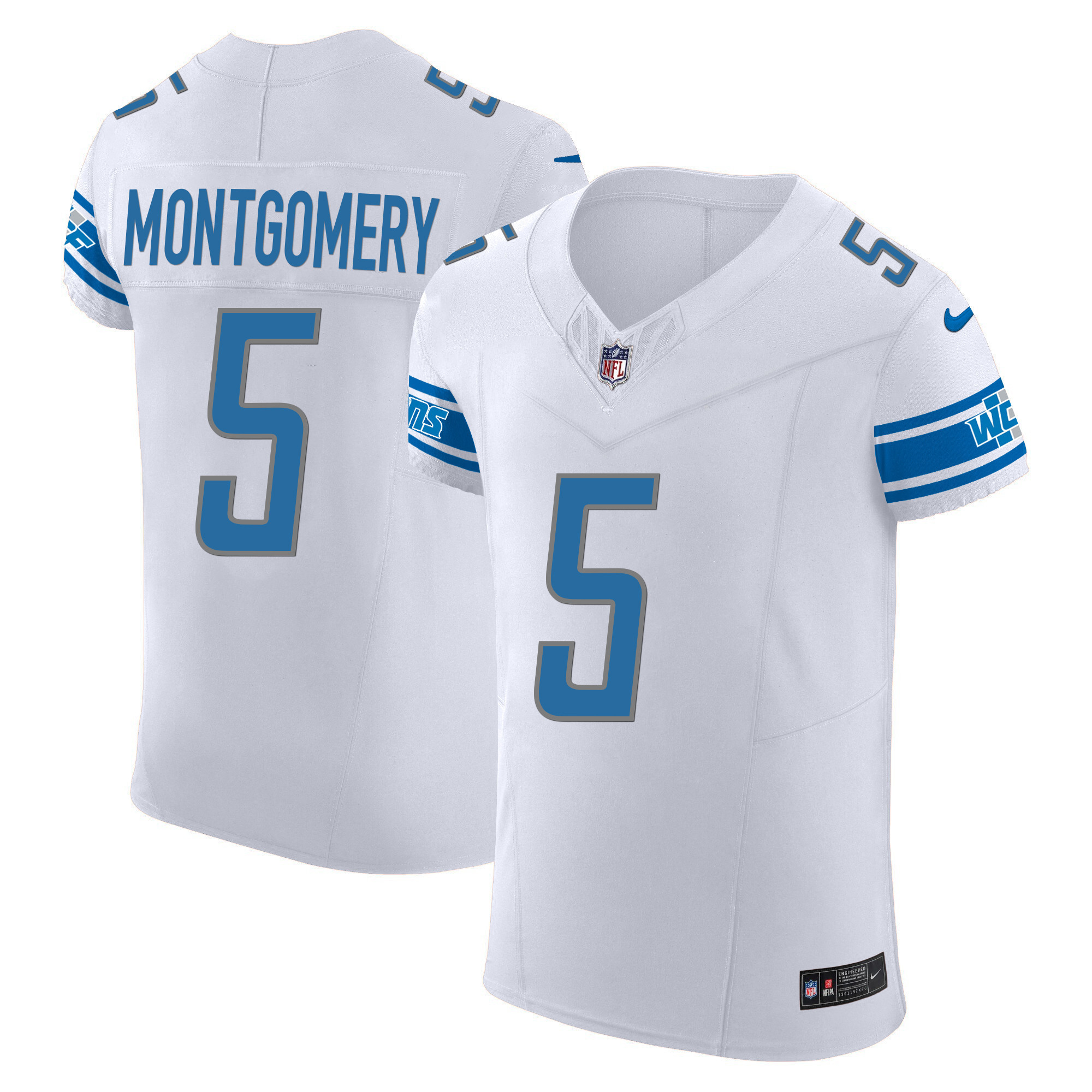 David Montgomery Men's Detroit Lions Vapor Elite White Jersey - All Stitched 