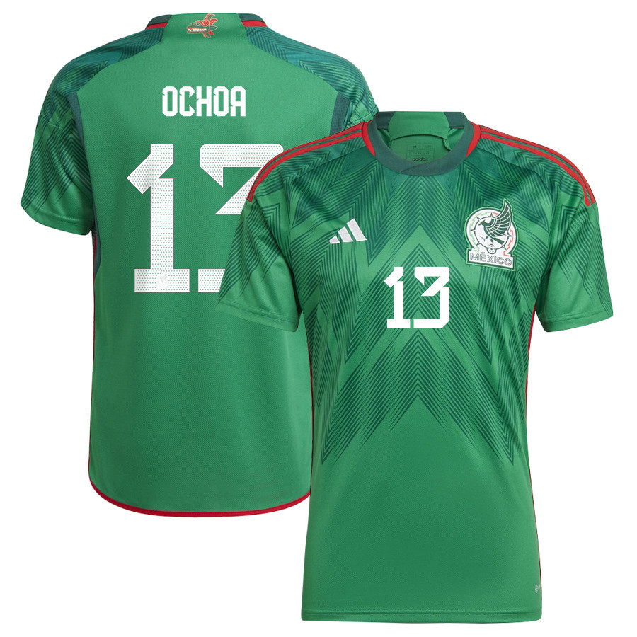 David Ochoa 13 Mexico National Team Qatar World Cup 2022-23 – Green Home  Soccer Jersey