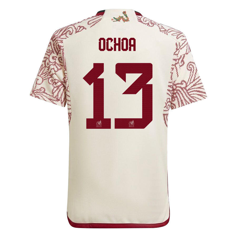 David Ochoa 13 Mexico National Team Qatar World Cup 2022-23 – White Away  Soccer Jersey