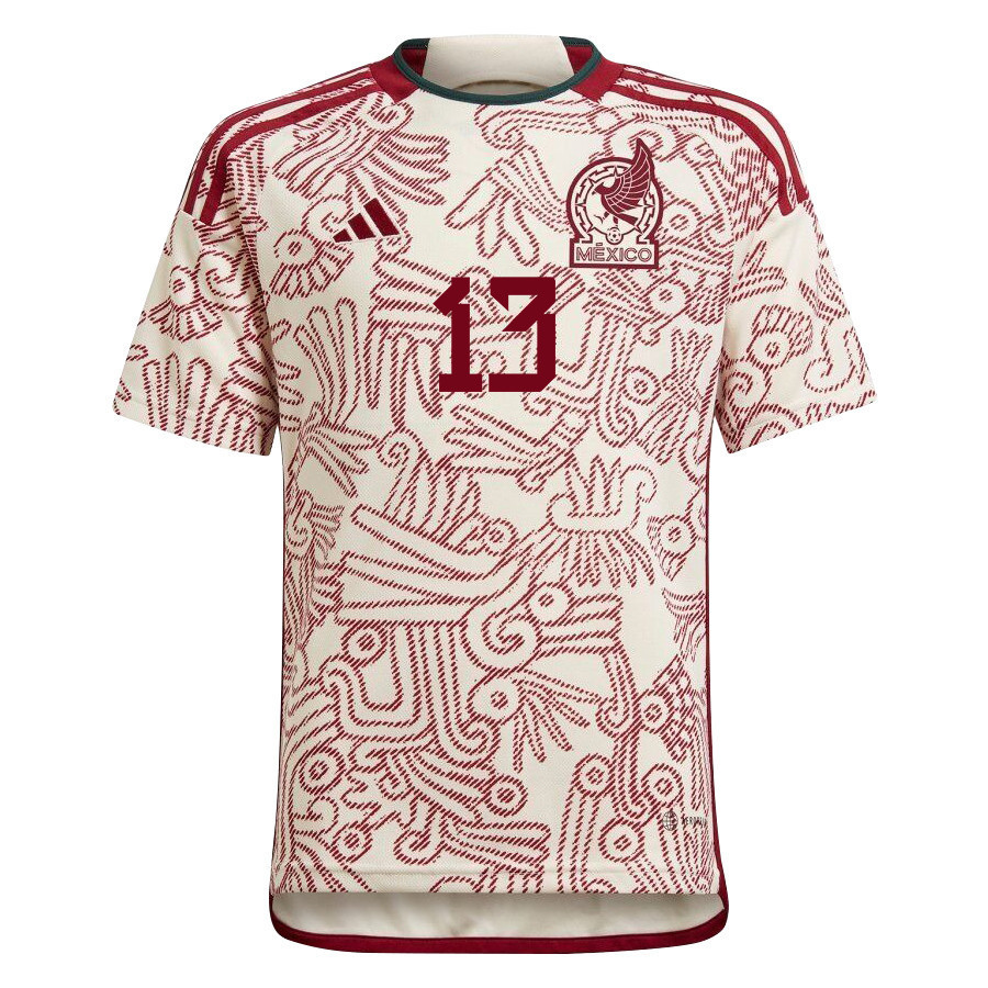 David Ochoa 13 Mexico National Team Qatar World Cup 2022-23 – White Away  Soccer Jersey