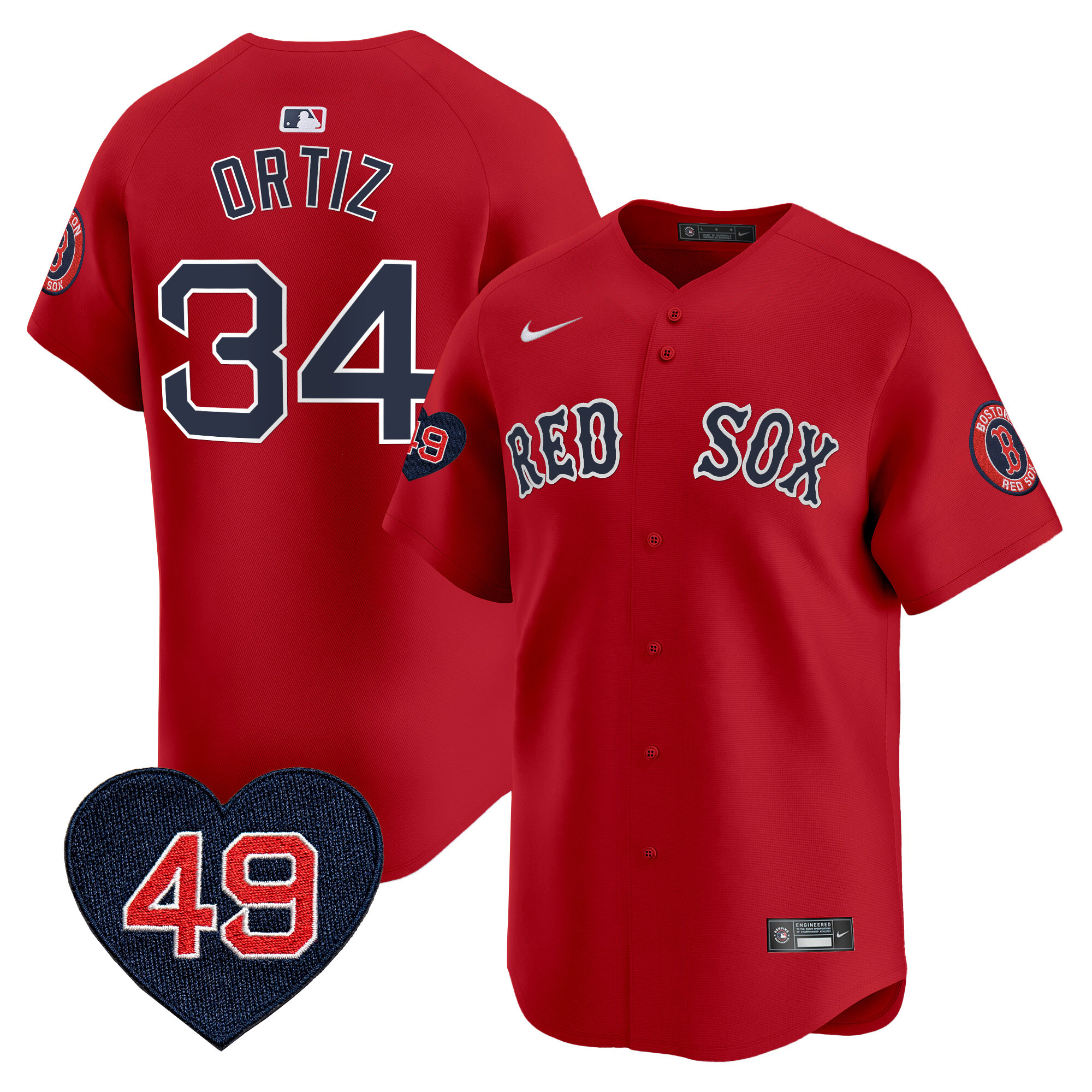 David Ortiz Men's Boston Red Sox Tim Wakefield Patch Vapor Premier Limited Jersey - All Stitched