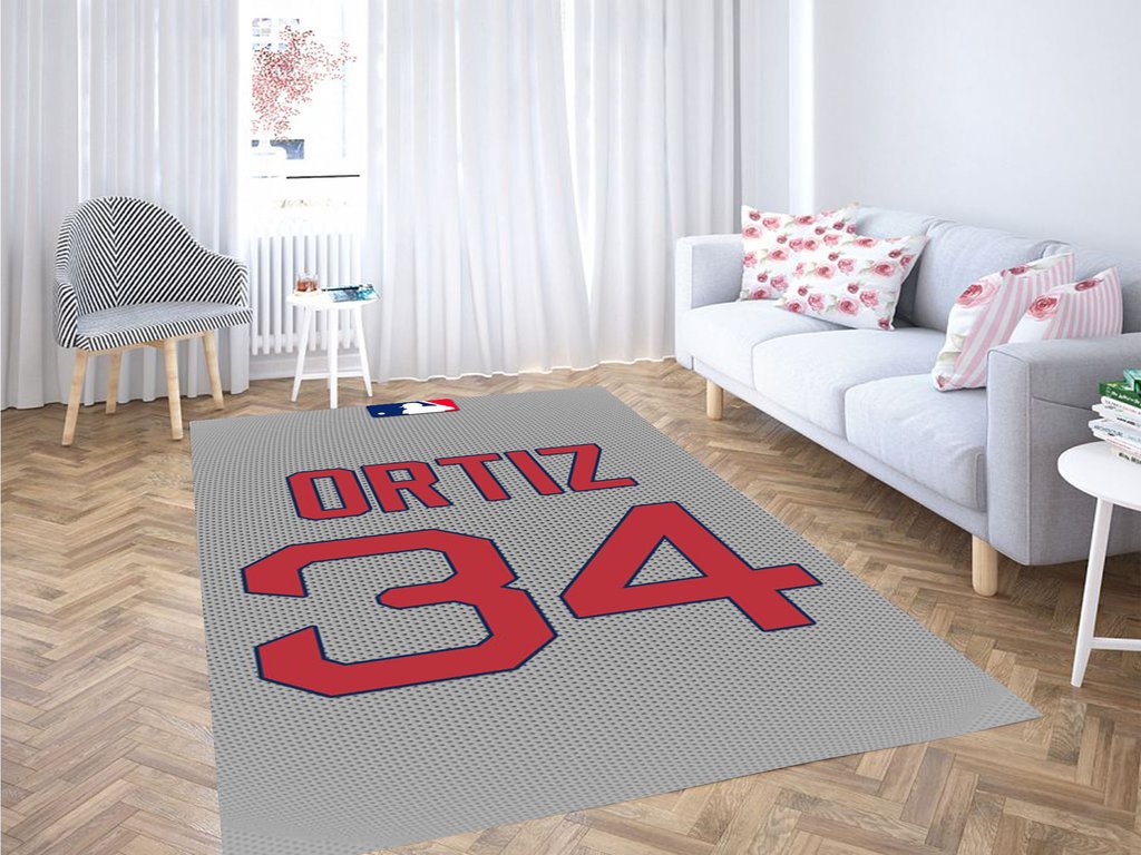 David Ortiz Wallpaper Living Room Modern Carpet Rectangle Rug