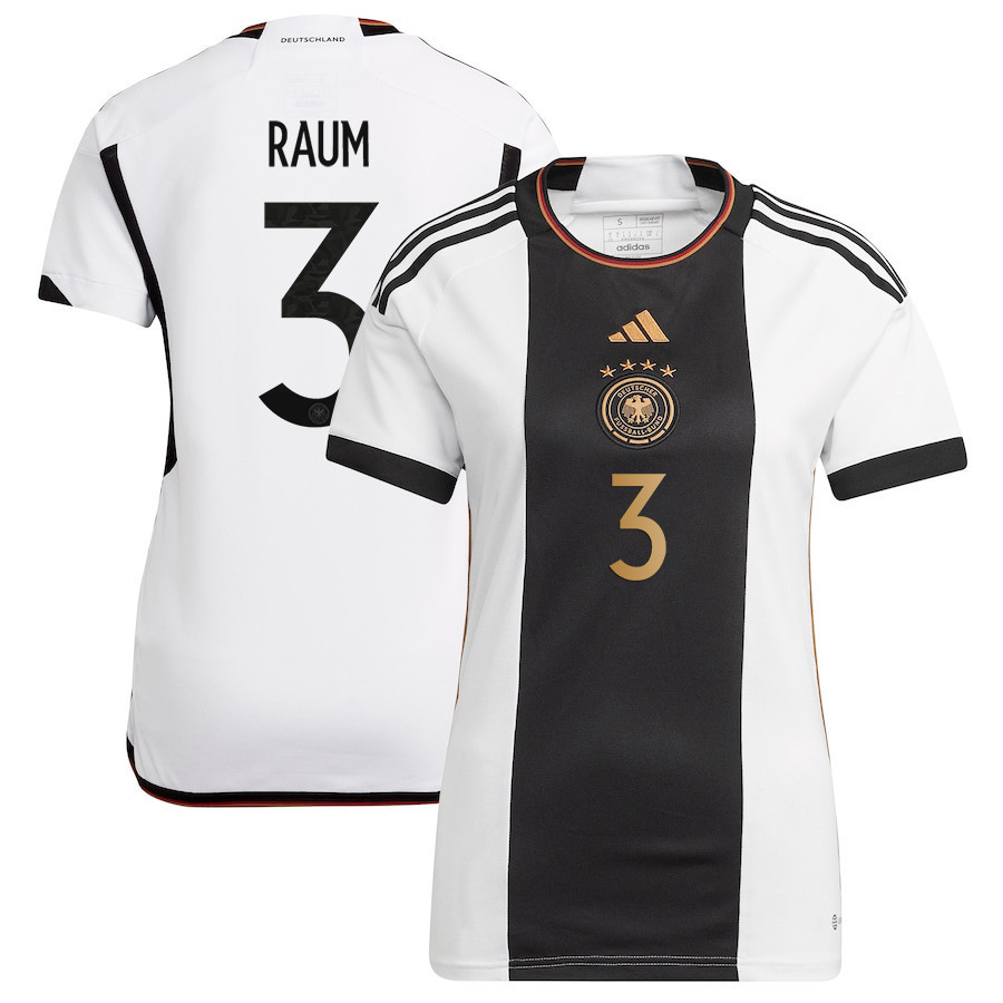 David Raum 3 Germany National Team 2022-23 Qatar World Cup Home Women Soccer Jersey – White