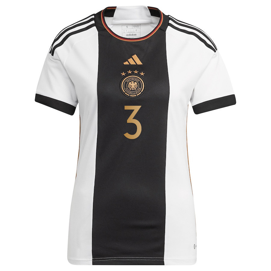 David Raum 3 Germany National Team 2022-23 Qatar World Cup Home Women Soccer Jersey – White