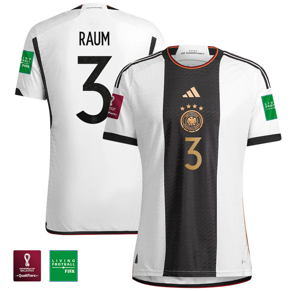 David Raum 3 Germany National Team FIFA World Cup Qatar 2022 Patch – Home Men Soccer Jersey