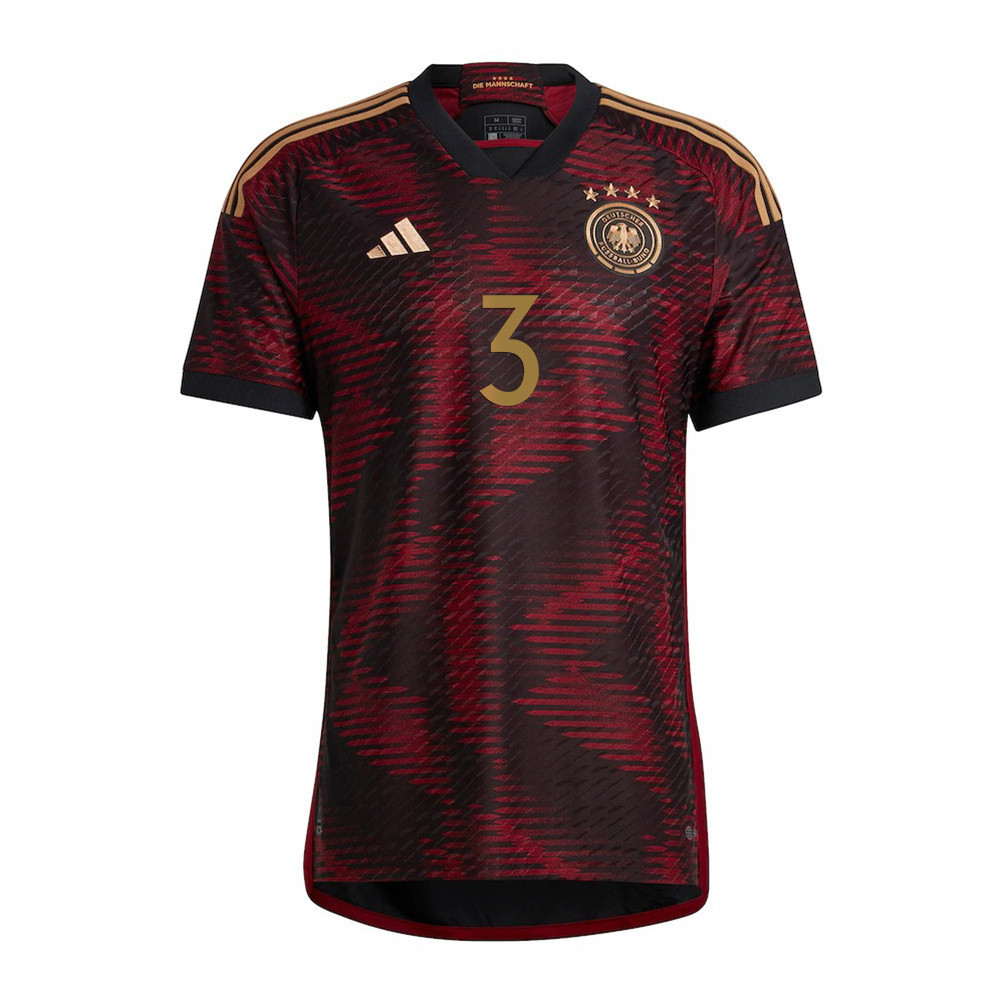 David Raum 3 Germany National Team FIFA World Cup Qatar 2022 Patch Men Soccer Jersey- Away