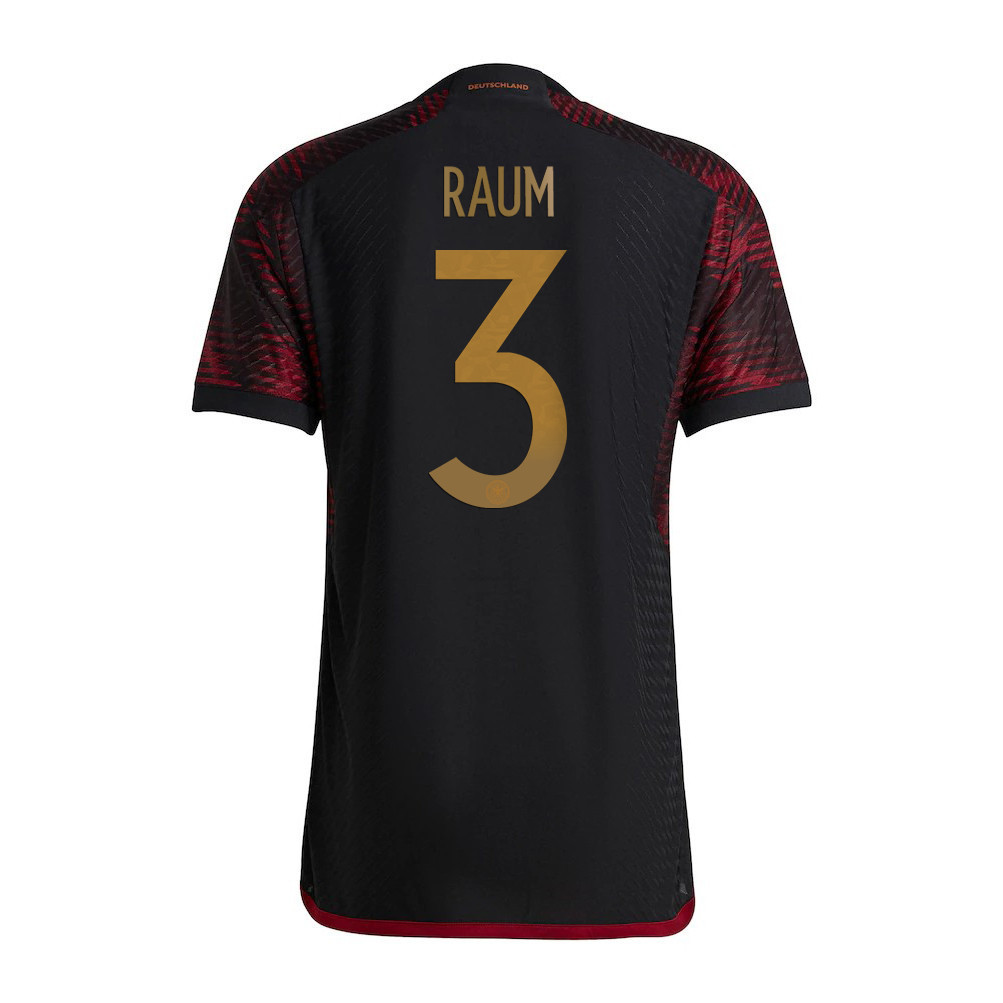David Raum 3 Germany National Team FIFA World Cup Qatar 2022 Patch Men Soccer Jersey- Away