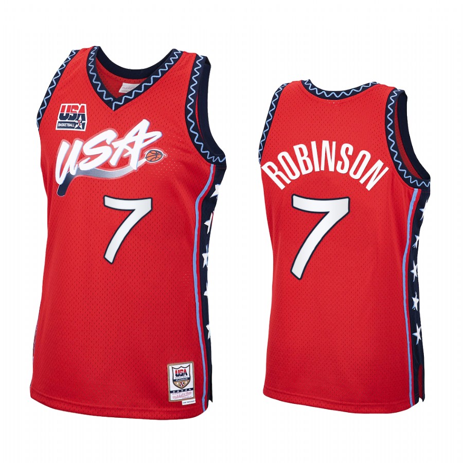 David Robinson USA Team #7 Red 1996 Olympics Throwback Jersey