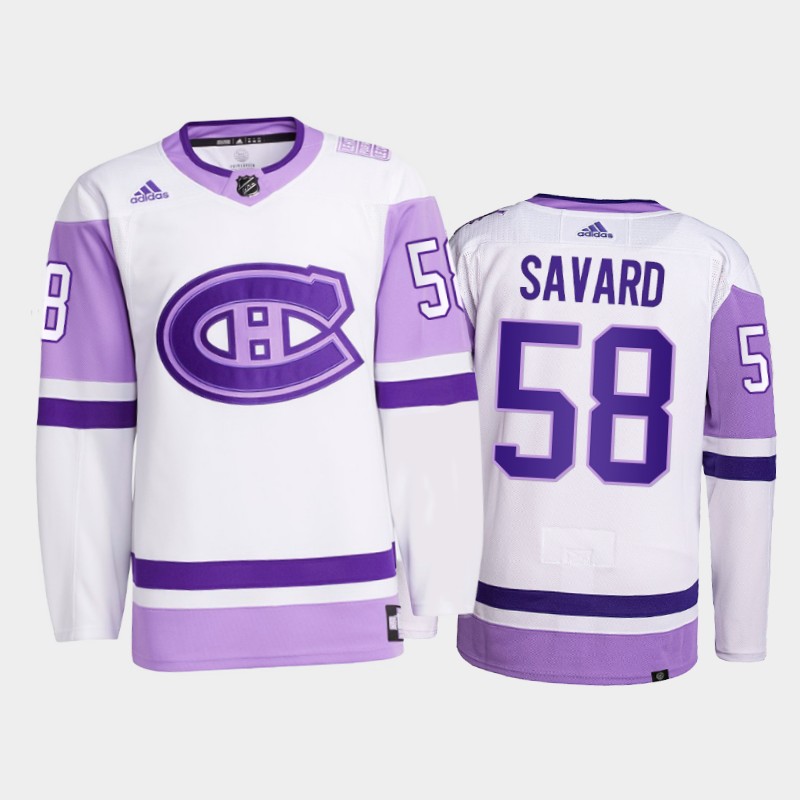 David Savard #58 Montreal Canadiens 2021 FightsCancer White Primegreen Jersey