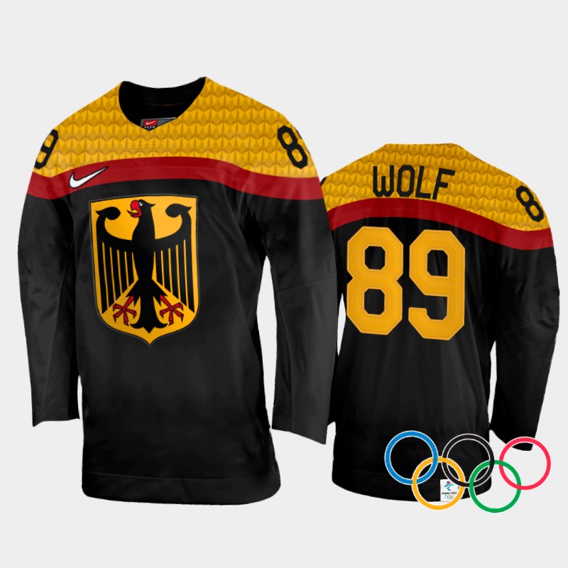 David Wolf Germany Black Away Jersey 2022 Winter Olympics