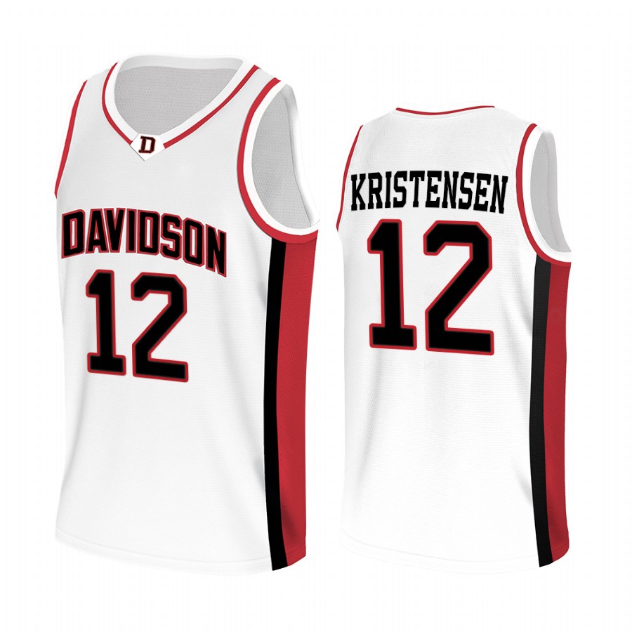 Davidson Wildcats David Kristensen Jersey 2022 College White Uniform