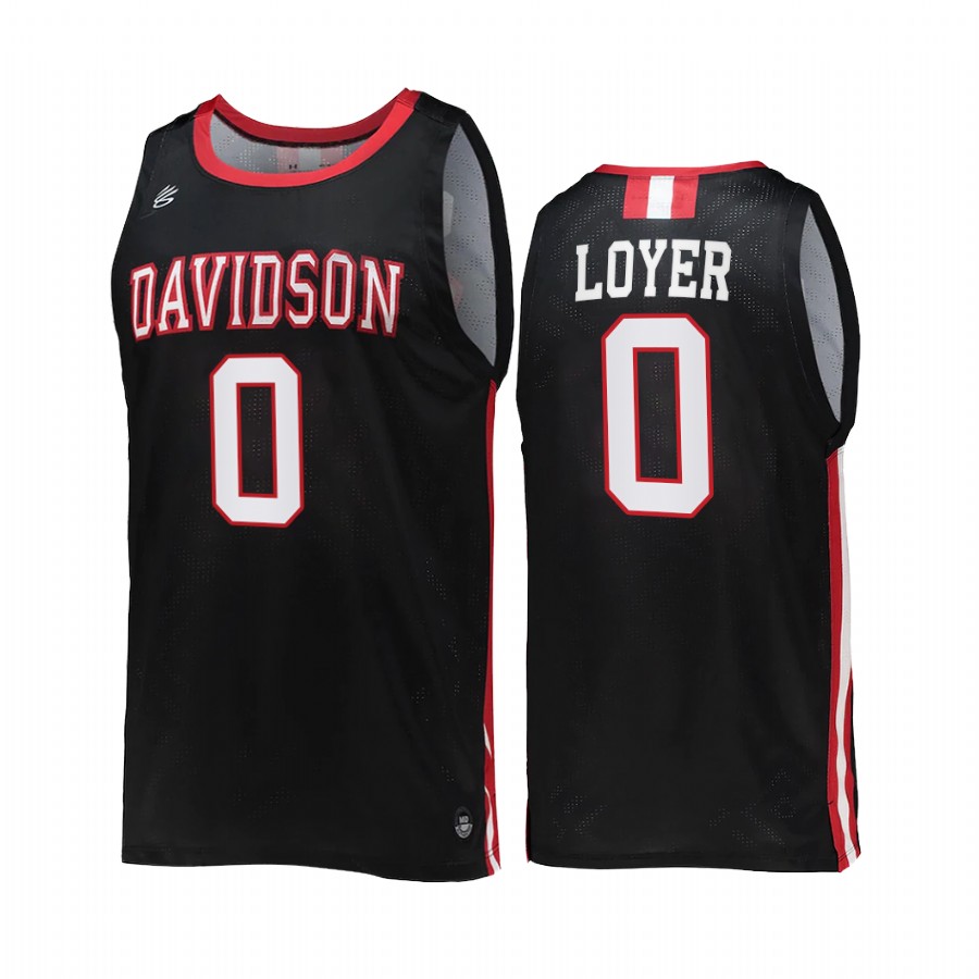 Davidson Wildcats Foster Loyer Jersey 2022 College Black Uniform