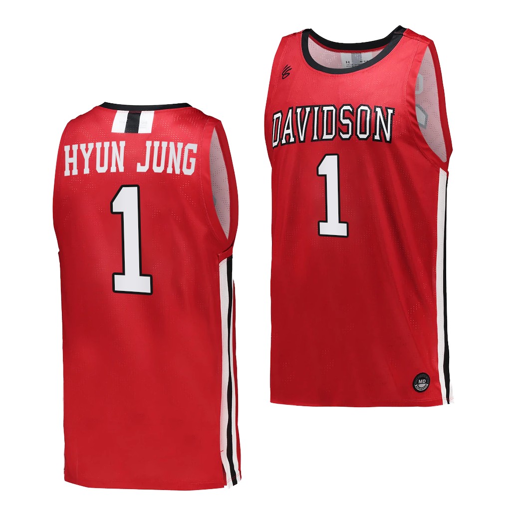 Davidson Wildcats Lee Hyun-jung #1 Red College uniform 2022 Jersey