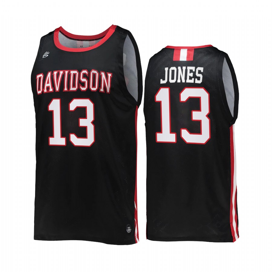 Davidson Wildcats Mike Jones Jersey 2022 College Black Uniform